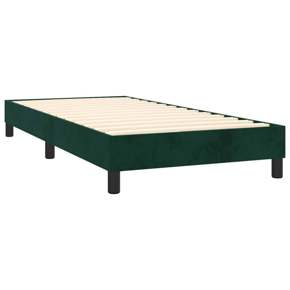 Produktbild för Ramsäng med madrass mörkgrön 90x200 cm sammet