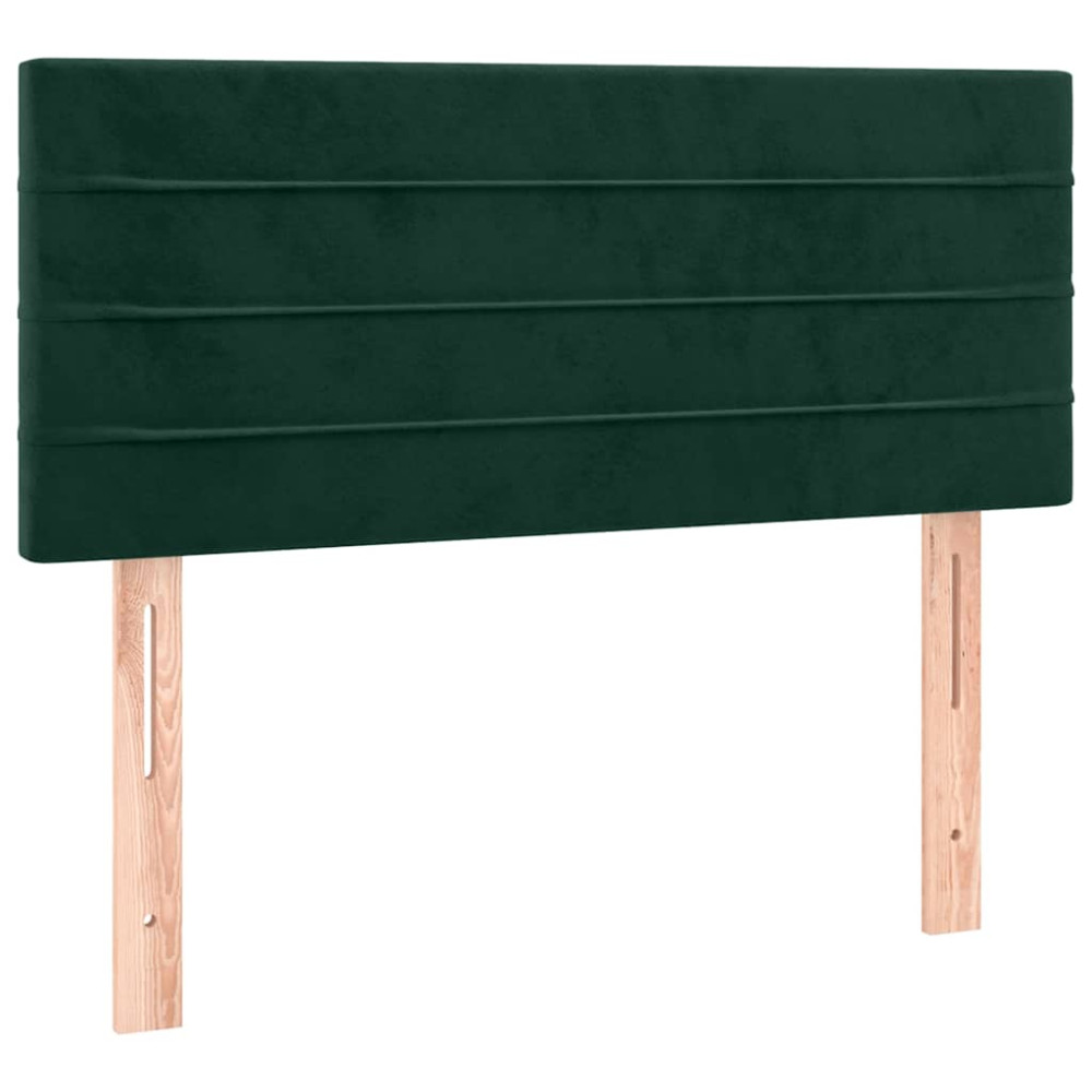 Produktbild för Ramsäng med madrass mörkgrön 90x200 cm sammet