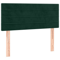 Produktbild för Ramsäng med madrass mörkgrön 90x200 cm sammet