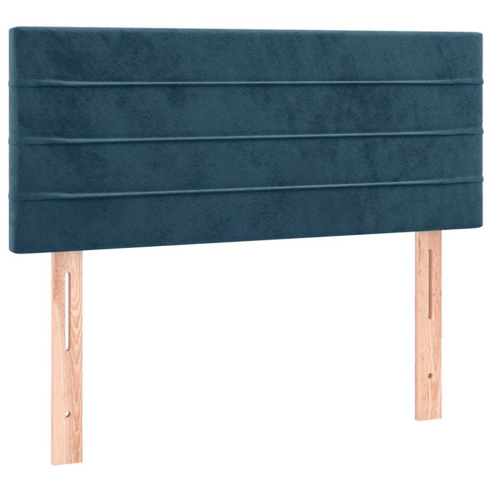 Produktbild för Ramsäng med madrass mörkblå 90x200 cm sammet