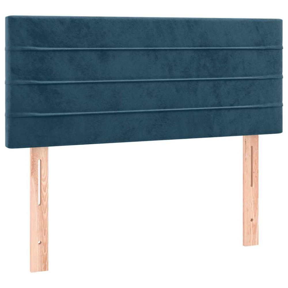 Produktbild för Ramsäng med madrass mörkblå 100x200 cm sammet