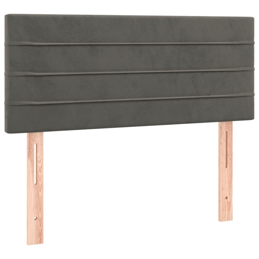 Produktbild för Ramsäng med madrass mörkgrå 120x200 cm sammet