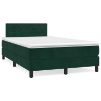 Produktbild för Ramsäng med madrass mörkgrön 120x200 cm sammet