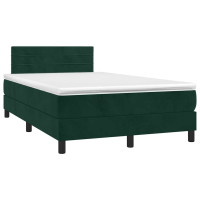 Produktbild för Ramsäng med madrass mörkgrön 120x200 cm sammet