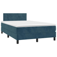 Produktbild för Ramsäng med madrass mörkblå 120x200 cm sammet