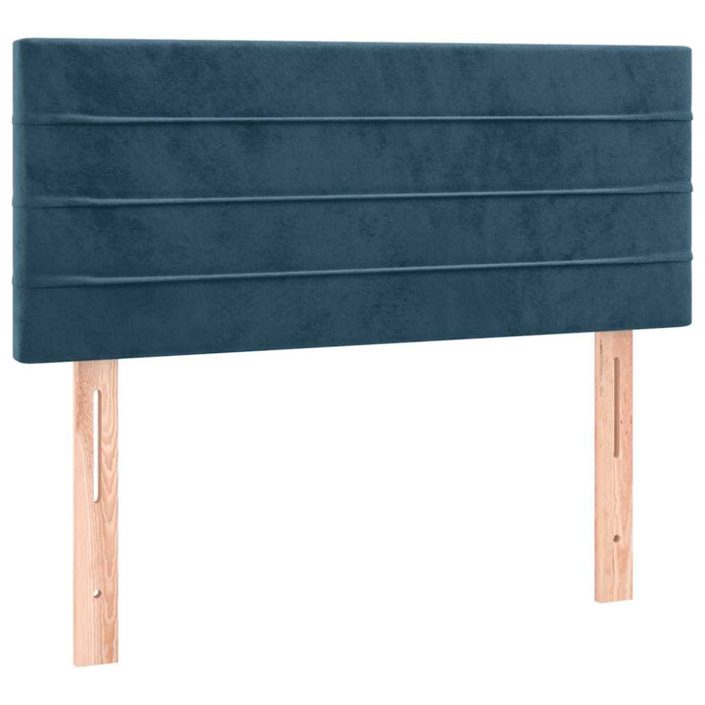 Produktbild för Ramsäng med madrass mörkblå 120x200 cm sammet