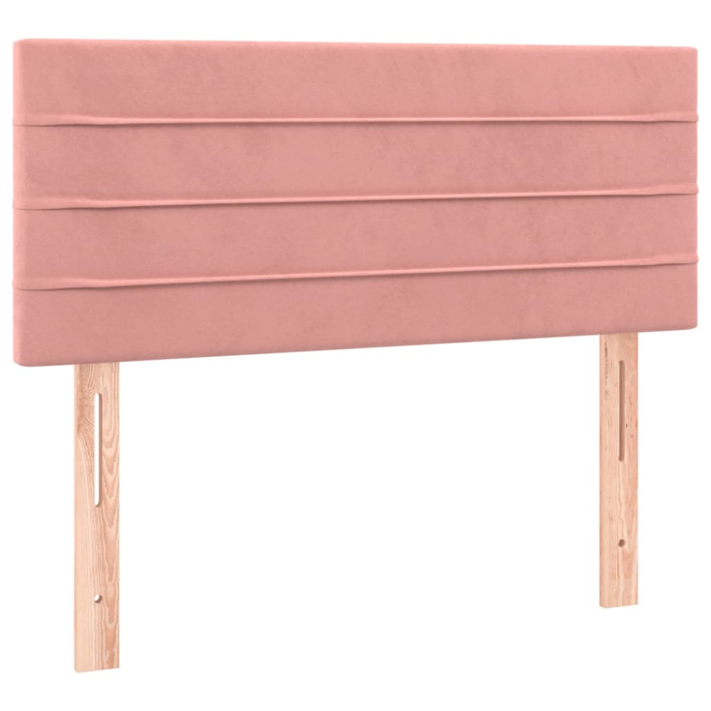 Produktbild för Ramsäng med madrass rosa 120x200 cm sammet