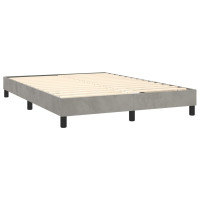 Produktbild för Ramsäng med madrass ljusgrå 140x200 cm sammet