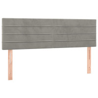Produktbild för Ramsäng med madrass ljusgrå 140x200 cm sammet