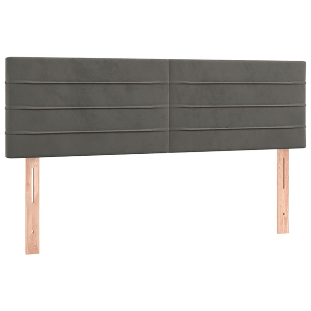 Produktbild för Ramsäng med madrass mörkgrå 140x200 cm sammet