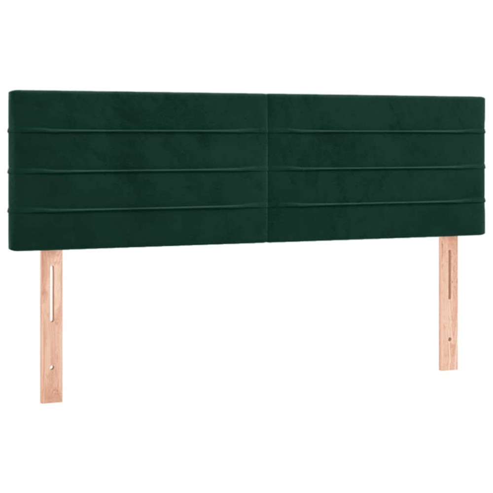Produktbild för Ramsäng med madrass mörkgrön 140x200 cm sammet