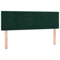 Produktbild för Ramsäng med madrass mörkgrön 140x200 cm sammet