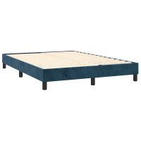 Produktbild för Ramsäng med madrass mörkblå 140x200 cm sammet