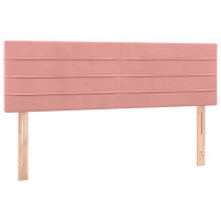 Produktbild för Ramsäng med madrass rosa 140x200 cm sammet