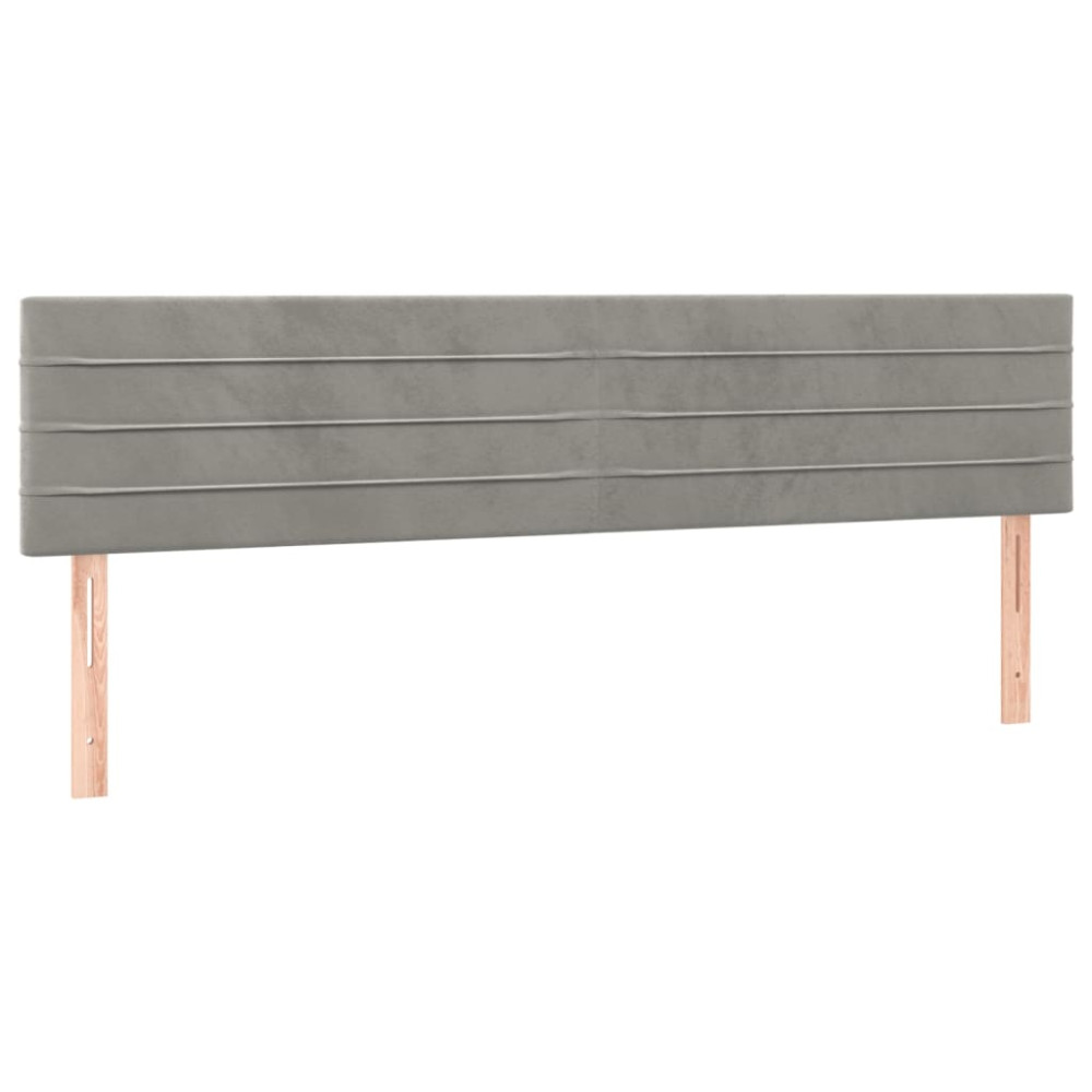 Produktbild för Ramsäng med madrass ljusgrå 160x200 cm sammet