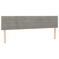 Produktbild för Ramsäng med madrass ljusgrå 160x200 cm sammet
