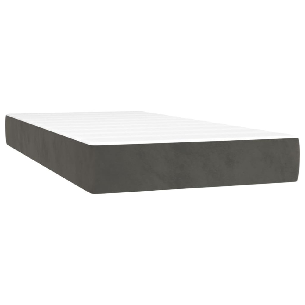 Produktbild för Ramsäng med madrass mörkgrå 200x200 cm sammet