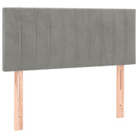 Produktbild för Ramsäng med madrass ljusgrå 90x200 cm sammet
