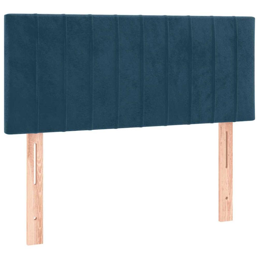 Produktbild för Ramsäng med madrass mörkblå 90x200 cm sammet