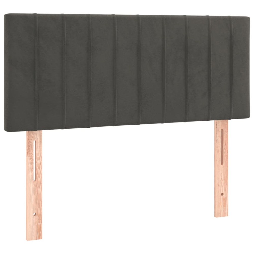 Produktbild för Ramsäng med madrass mörkgrå 100x200 cm sammet