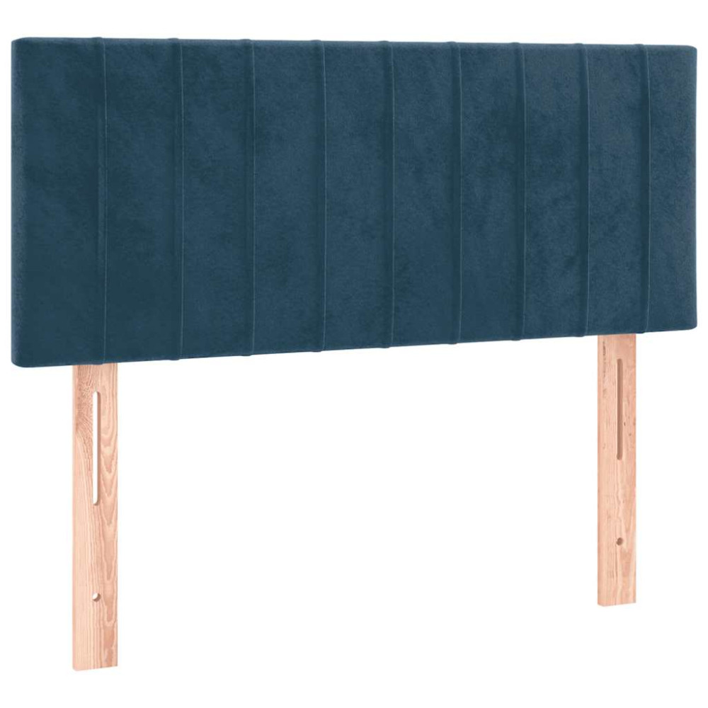 Produktbild för Ramsäng med madrass mörkblå 100x200 cm sammet