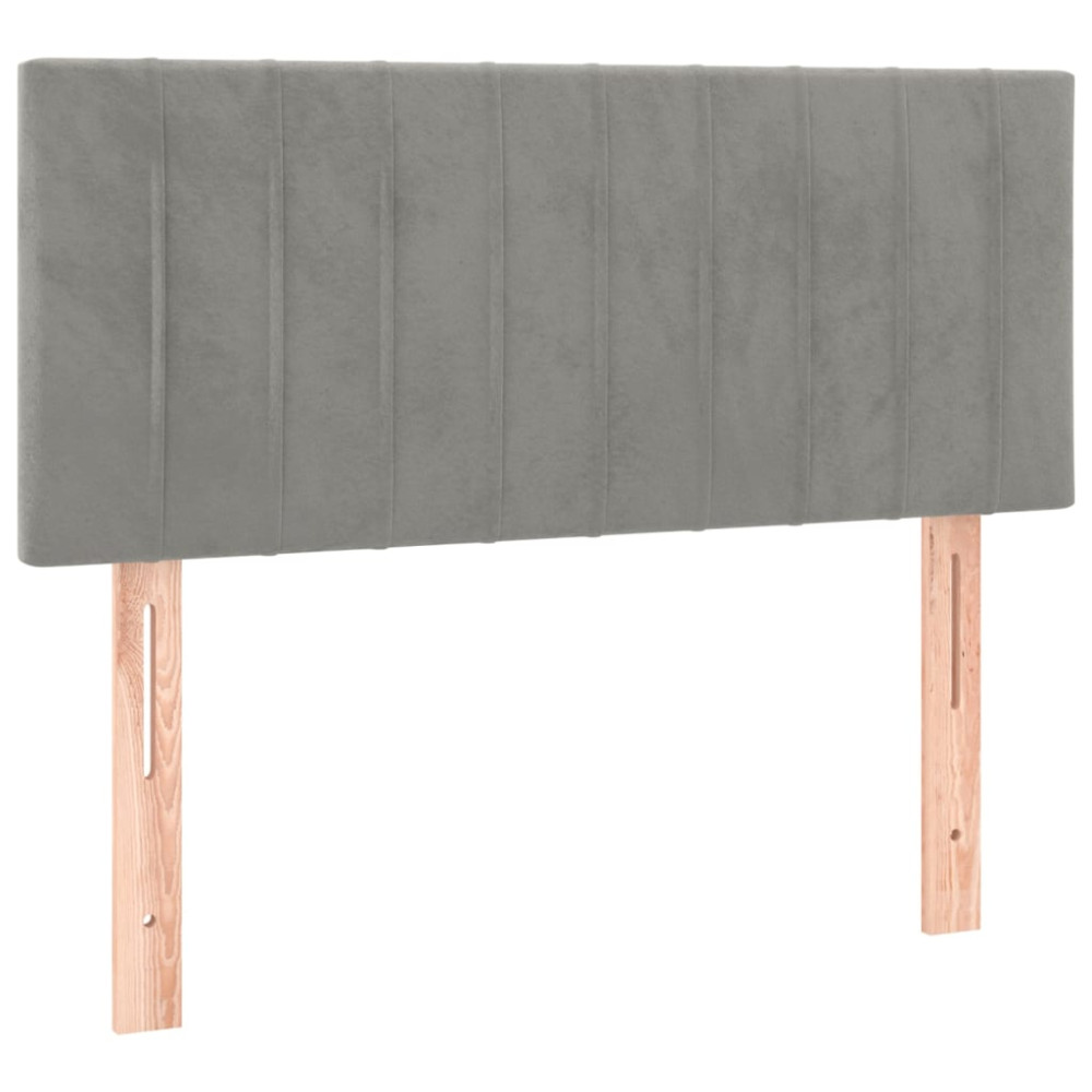 Produktbild för Ramsäng med madrass ljusgrå 120x200 cm sammet