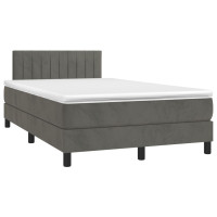 Produktbild för Ramsäng med madrass mörkgrå 120x200 cm sammet
