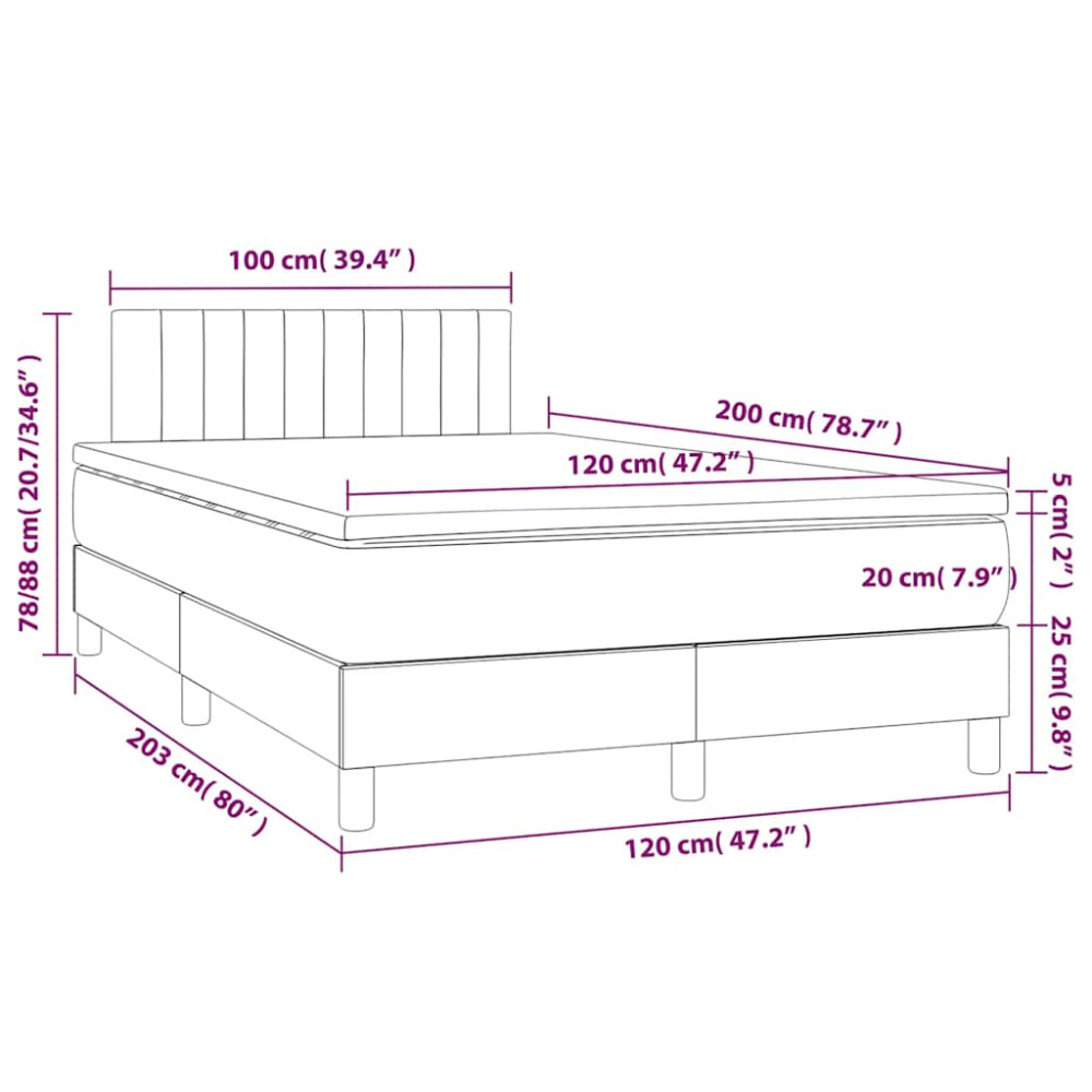 Produktbild för Ramsäng med madrass mörkgrön 120x200 cm sammet