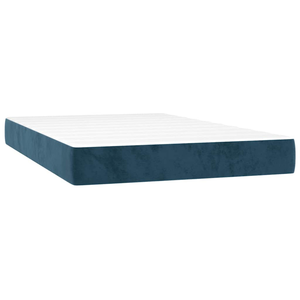 Produktbild för Ramsäng med madrass mörkblå 120x200 cm sammet