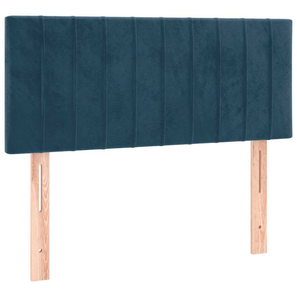Produktbild för Ramsäng med madrass mörkblå 120x200 cm sammet