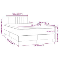 Produktbild för Ramsäng med madrass mörkblå 120x200 cm sammet