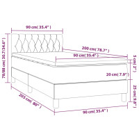 Produktbild för Ramsäng med madrass svart 90x200 cm sammet