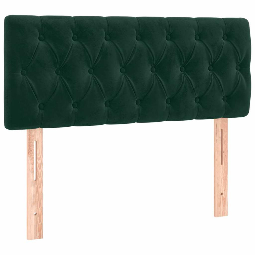 Produktbild för Ramsäng med madrass mörkgrön 90x200 cm sammet