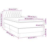 Produktbild för Ramsäng med madrass mörkblå 90x200 cm sammet