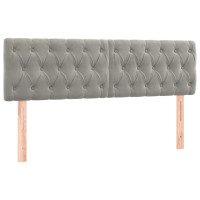 Produktbild för Ramsäng med madrass ljusgrå 160x200 cm sammet