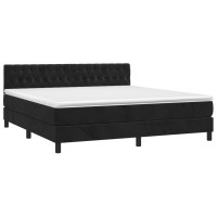 Produktbild för Ramsäng med madrass svart 180x200 cm sammet