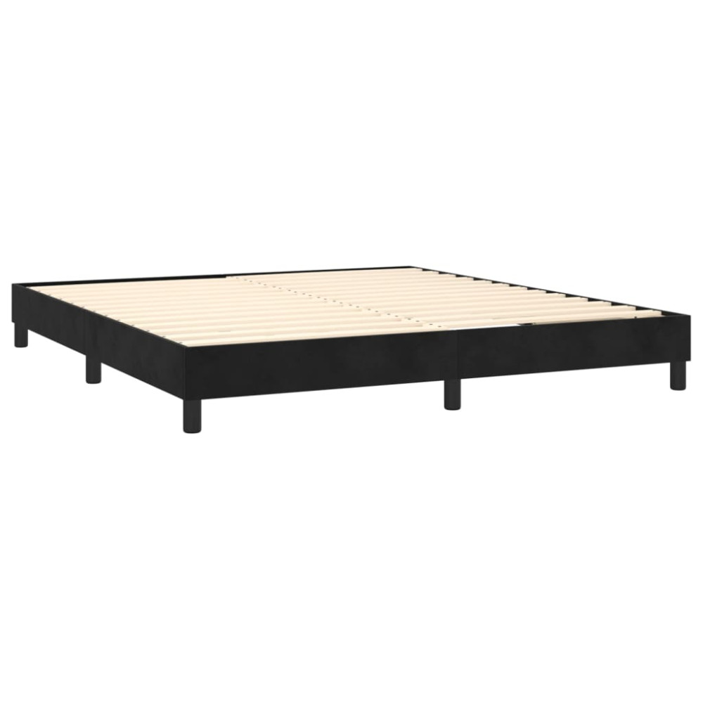 Produktbild för Ramsäng med madrass svart 180x200 cm sammet