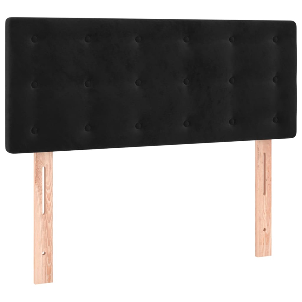 Produktbild för Ramsäng med madrass svart 90x200 cm sammet