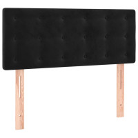 Produktbild för Ramsäng med madrass svart 90x200 cm sammet