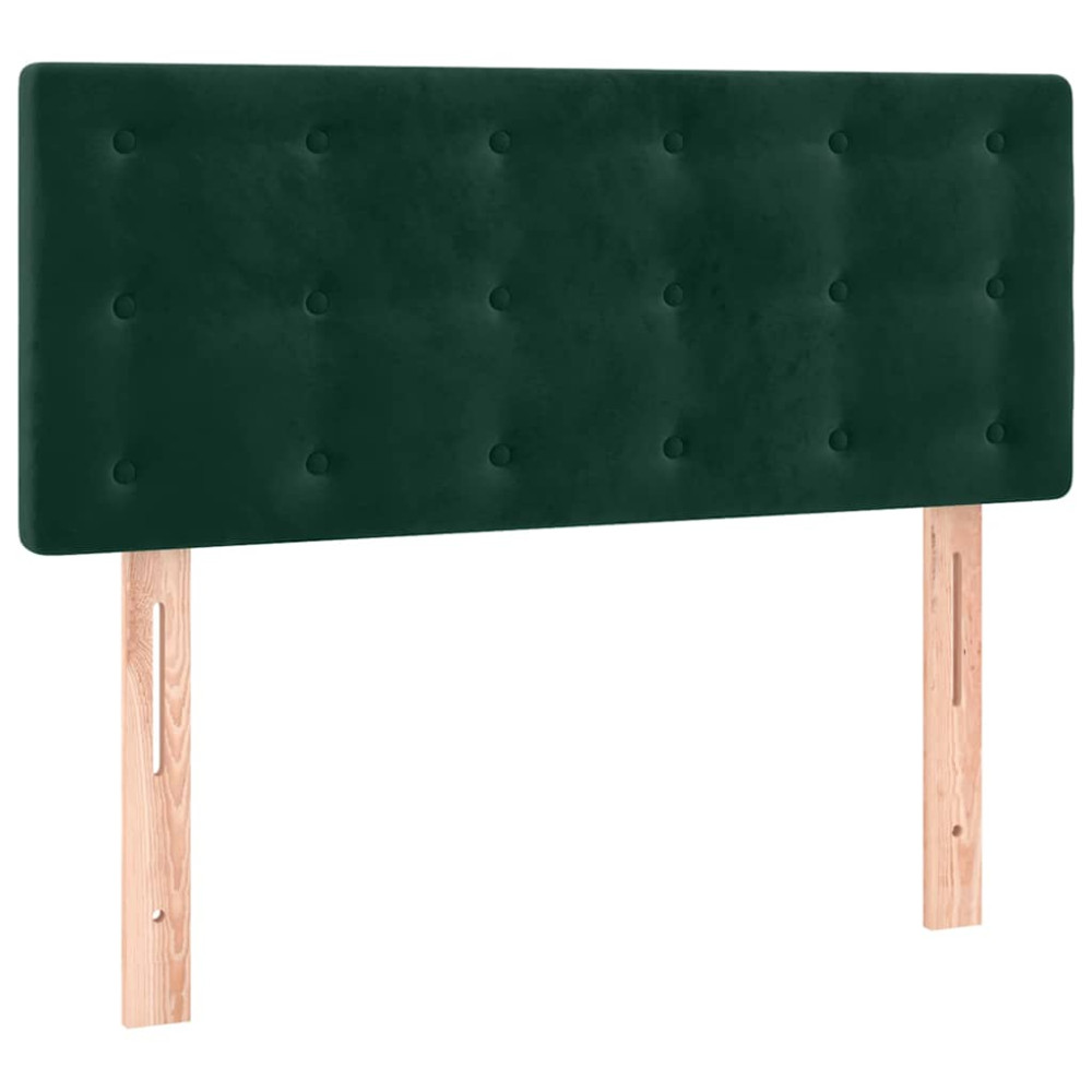 Produktbild för Ramsäng med madrass mörkgrön 90x200 cm sammet