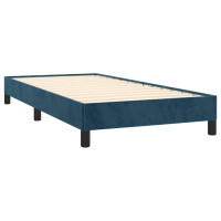 Produktbild för Ramsäng med madrass mörkblå 90x200 cm sammet