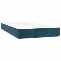Produktbild för Ramsäng med madrass mörkblå 90x200 cm sammet