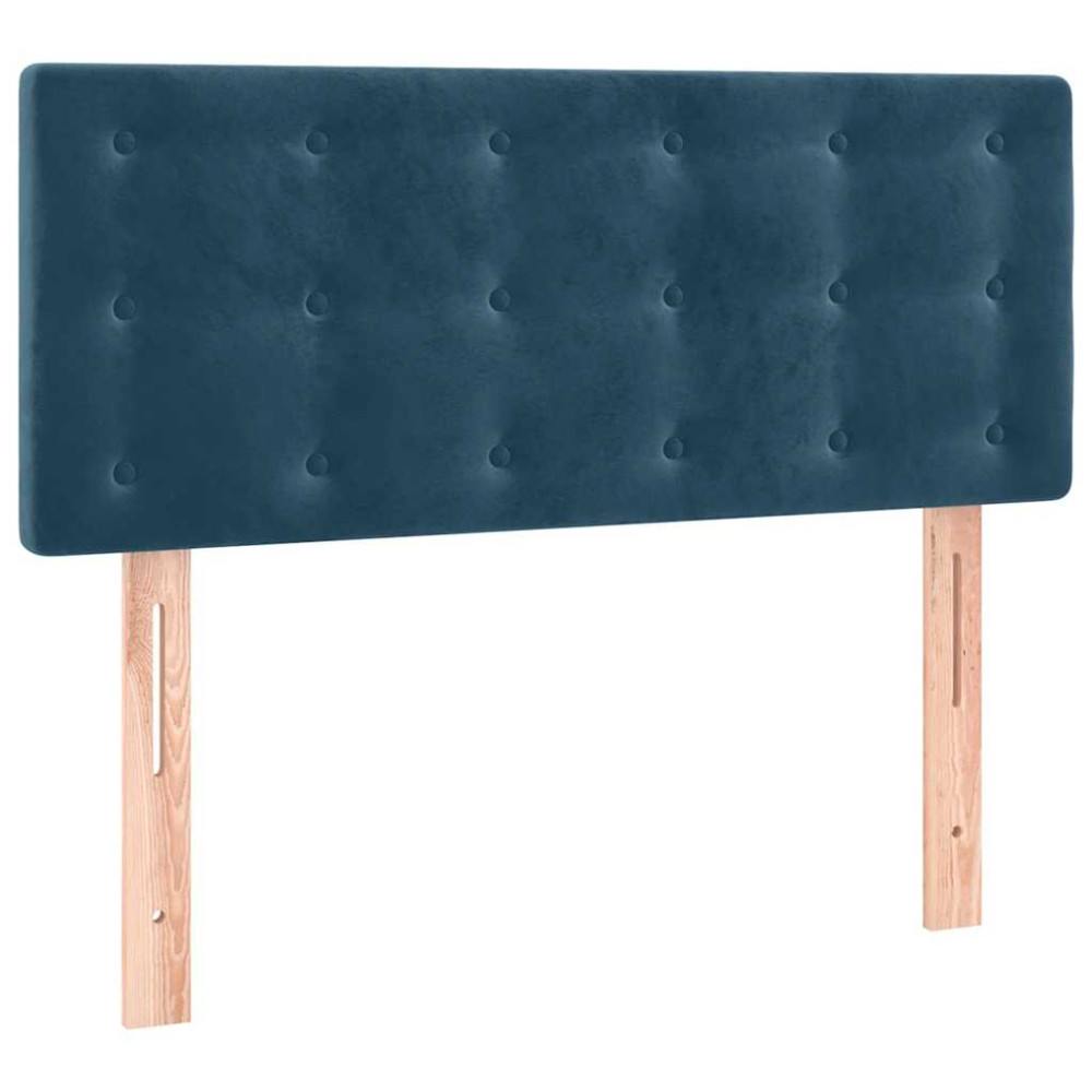 Produktbild för Ramsäng med madrass mörkblå 90x200 cm sammet