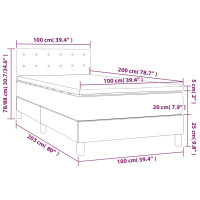 Produktbild för Ramsäng med madrass mörkblå 100x200 cm sammet