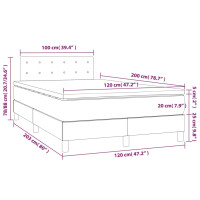 Produktbild för Ramsäng med madrass ljusgrå 120x200 cm sammet