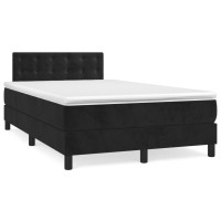 Produktbild för Ramsäng med madrass svart 120x200 cm sammet