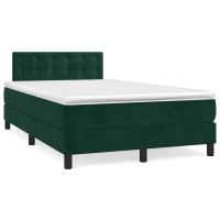 Produktbild för Ramsäng med madrass mörkgrön 120x200 cm sammet