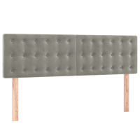 Produktbild för Ramsäng med madrass ljusgrå 140x190 cm sammet
