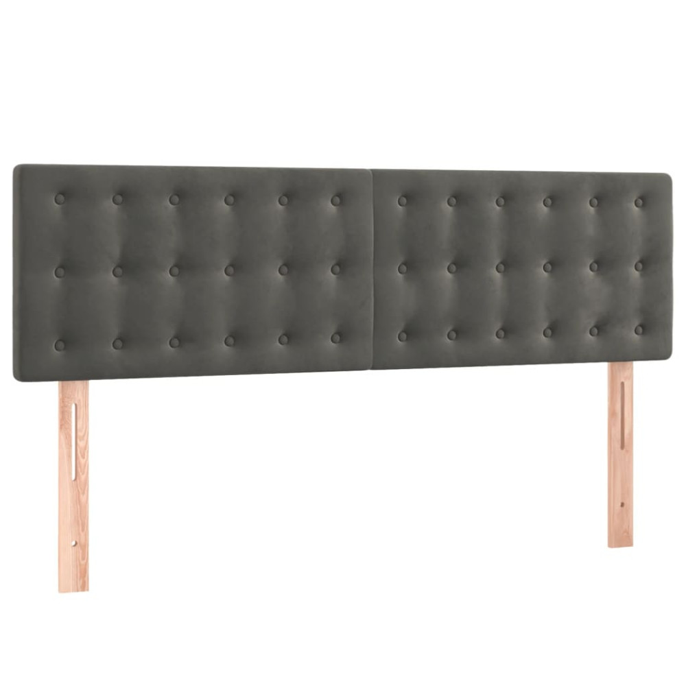 Produktbild för Ramsäng med madrass mörkgrå 140x200 cm sammet