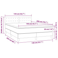 Produktbild för Ramsäng med madrass mörkgrå 140x200 cm sammet